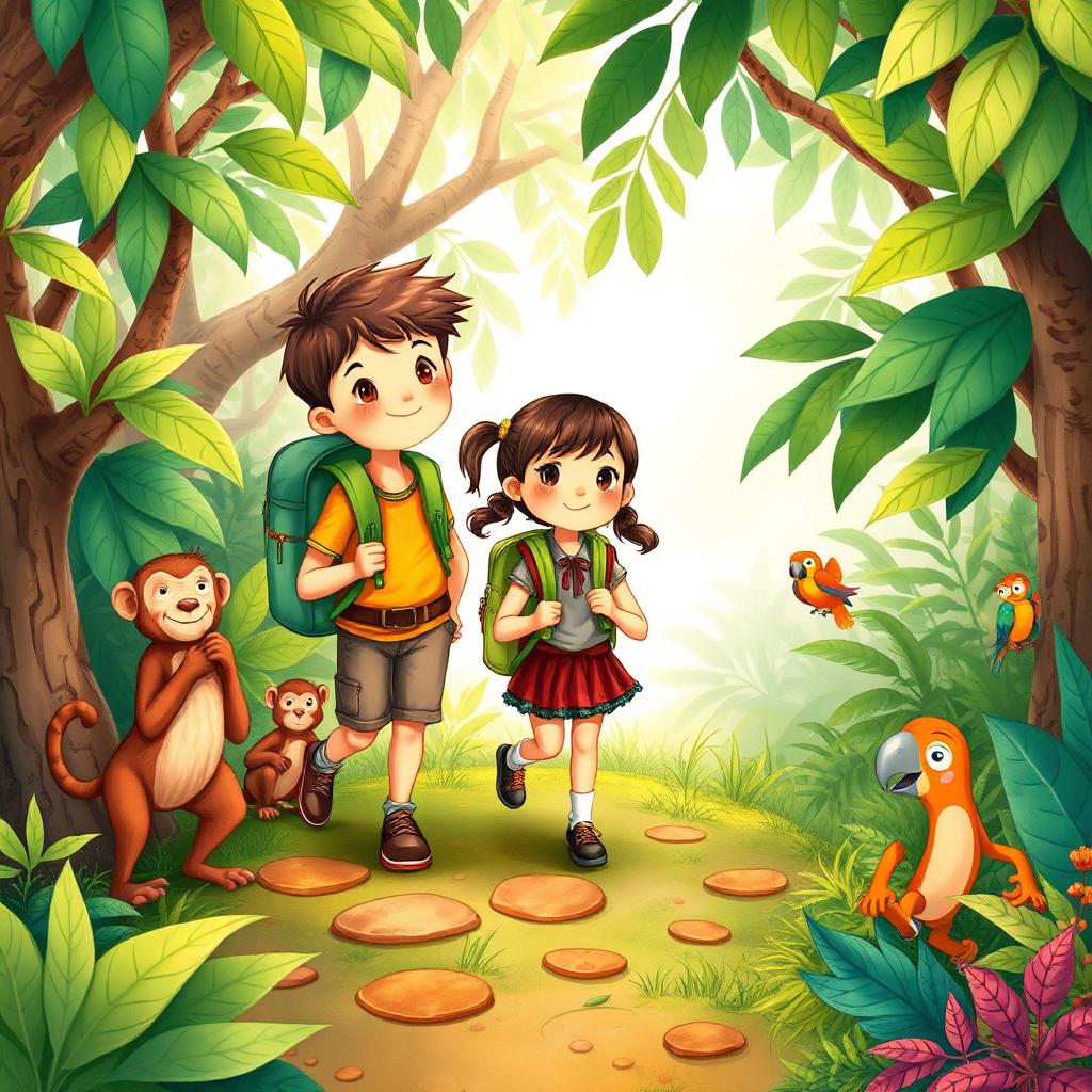 Theo and Zara's Jungle Quest — personalised storybook cover