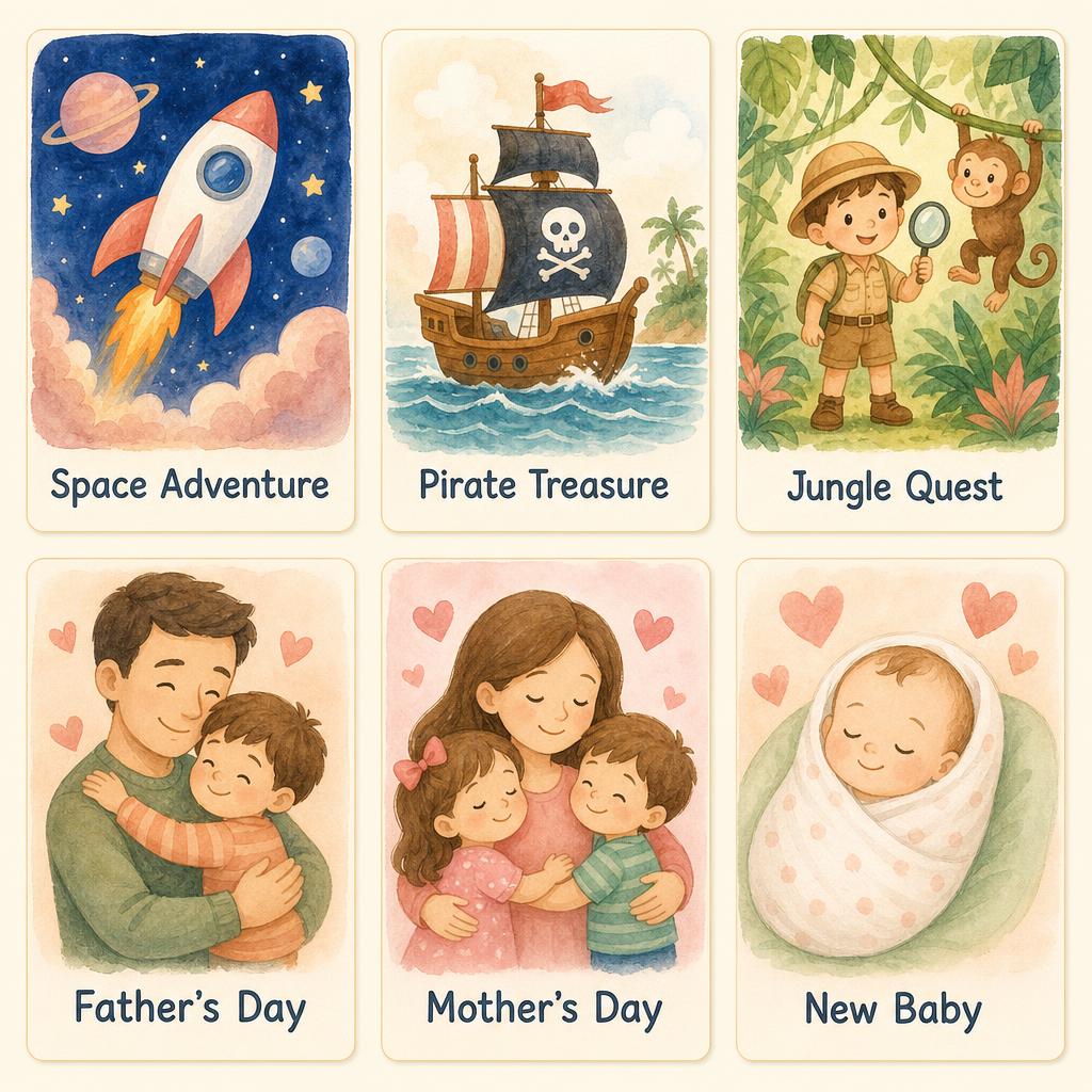 Selecting a story collection — Adventures or Keepsake